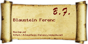 Blaustein Ferenc névjegykártya